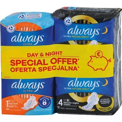 Always Duo Ultranormal 20+ Night 12ks - Kosmetika Pro ženy Intimní hygiena Vložky